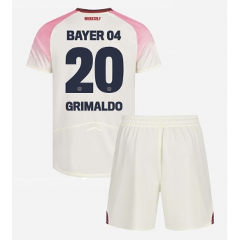 Billige Fotballdrakt Bayer Leverkusen Alejandro Grimaldo #20 Replika Bortedraktsett Barn 2025-26 Kortermet (med bukser)
